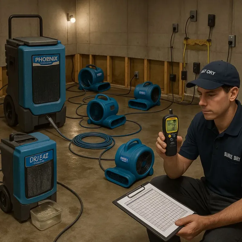 Structural Drying and Dehumidification process in El Dorado, KS